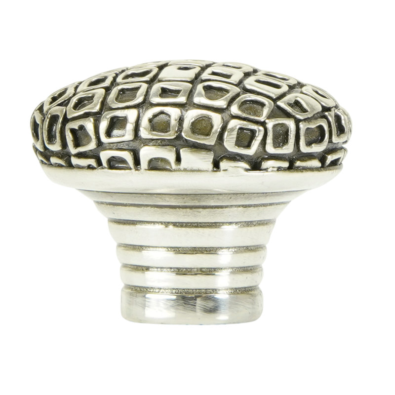 RIO KNOB PLATE, Burnish Silver