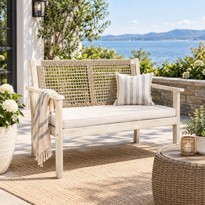 Causeuse d'extérieur avec coussins 47,2 po Acacia