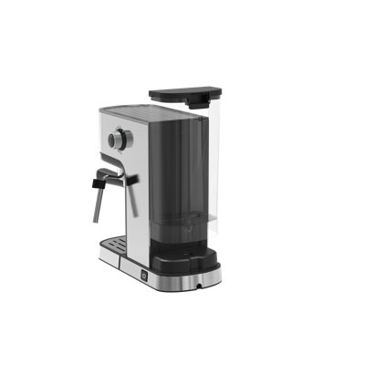 Machine à espresso en acier inoxydable pour la maison - Machine à cappuccino et café au lait compacte avec filtre à dosettes, buse à vapeur pour mousseur à lait, contrôle précis de la température et du temps