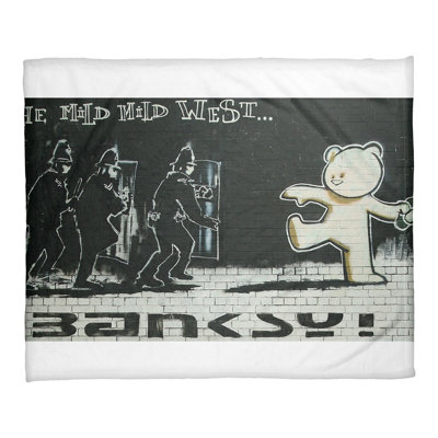 Banksy Sewn Throw Blanket