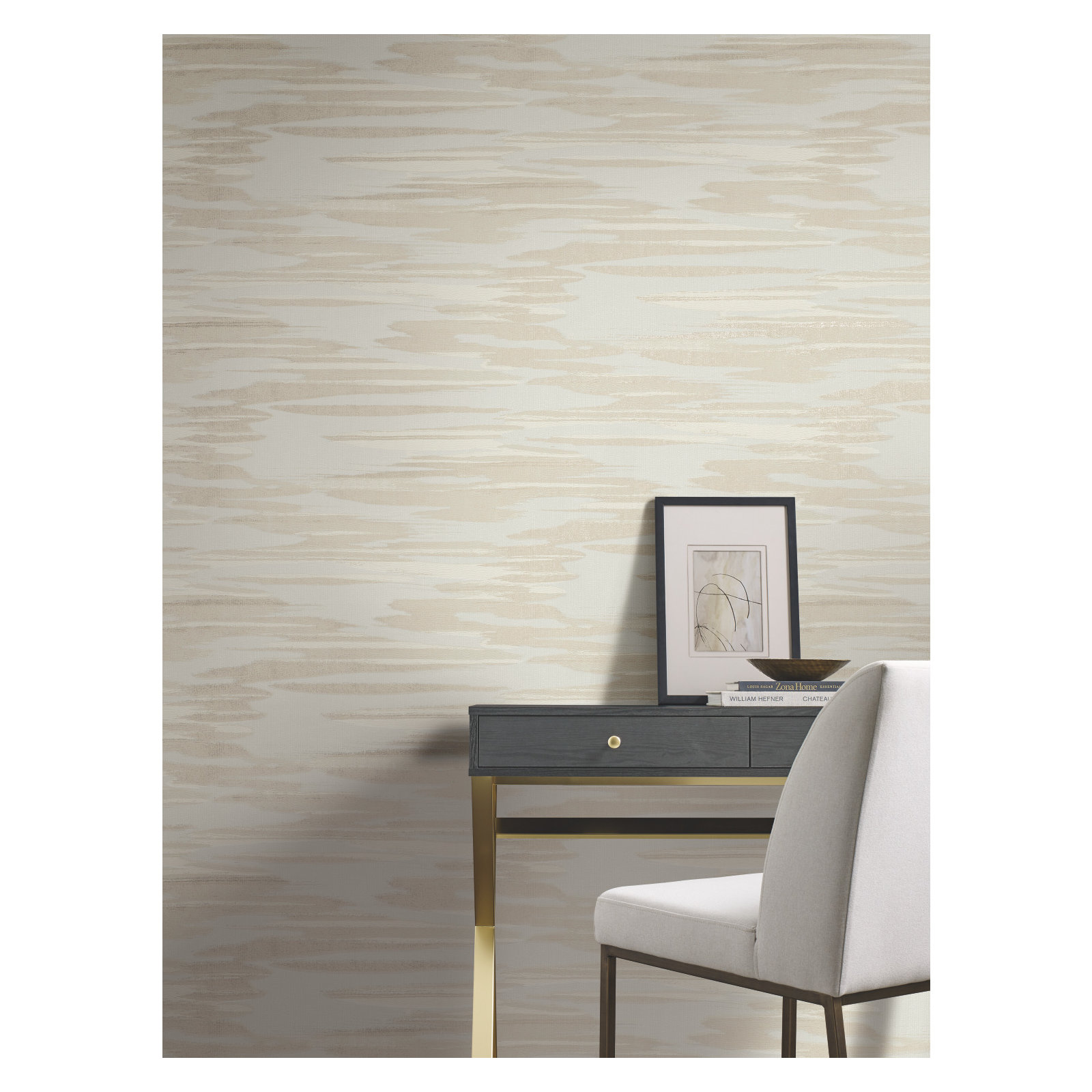 Surrey Striped Wallpaper, White