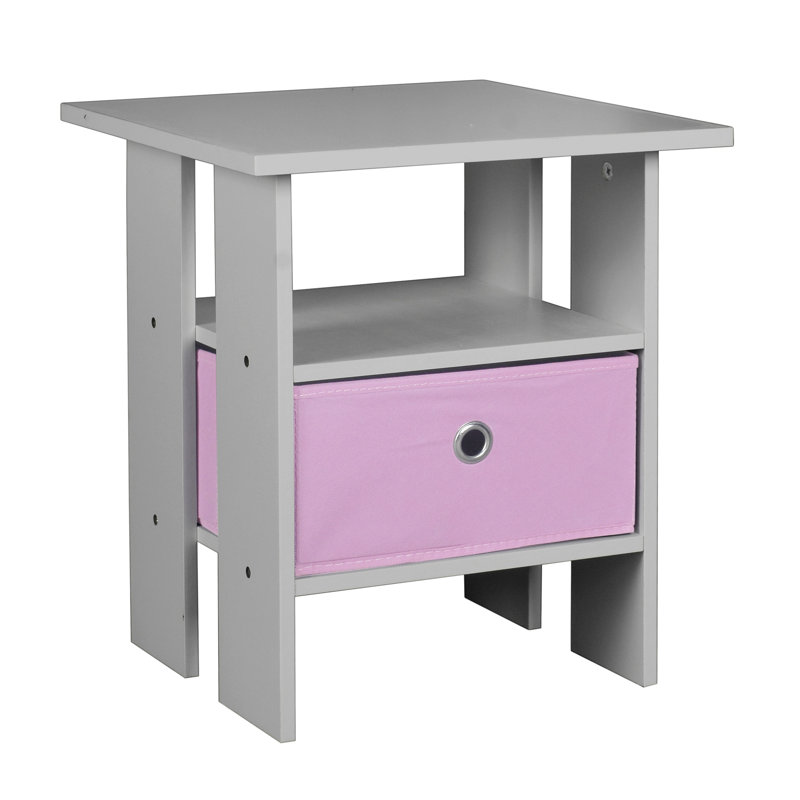 Allaura End Table, Grey, Pink 