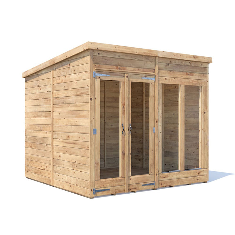 Dunster House Summerhouse 2.4m x 2.4m (8' x 8') Pent Roof, Fully Pressure, RagePanda Modular