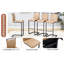 2 tabourets de bar en tissu brun Tech, d'une hauteur de 42,5 po - confort moderne. Siège doux. Pieds en métal. Dessous coulissant. Assemblage facile inclus. 2 tabourets hauts conçus pour le tissu du siège. Guide antidérapant noir stable