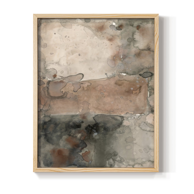 «Mud Play II», reproduction encadrée - bois massif, Naturel, H 11 po x l 9 po
