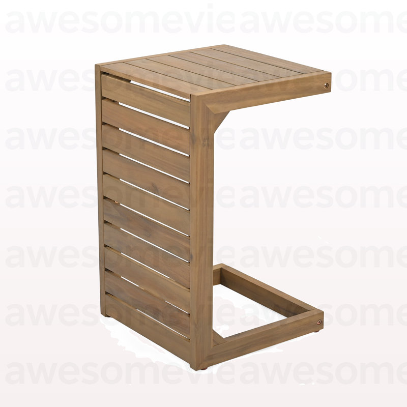 C-shape end table  Brown