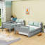 Lit superposé simple au-dessus d'un lit double avec lit gigogne-69400052