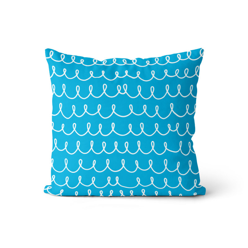 Housse et insert d'oreiller carré, Bleu / blanc