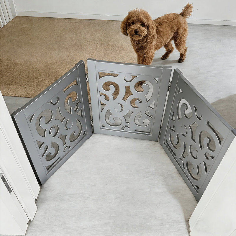 Barrière pour animaux 3 panneaux Ashfield & Harkness - Scroll - Gris, Gris