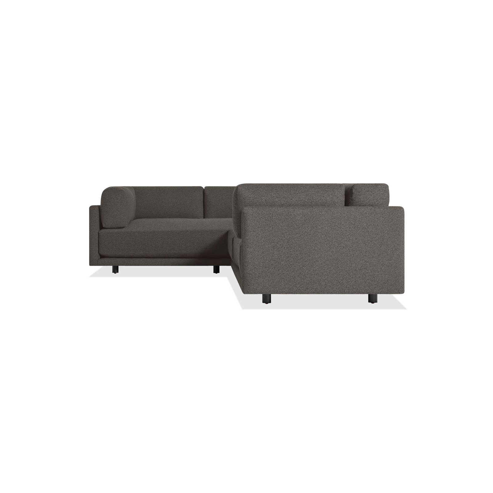Sunday Upholstered L-Sectional, Left Hand Facing, Kelso Charcoal 100% Polyester