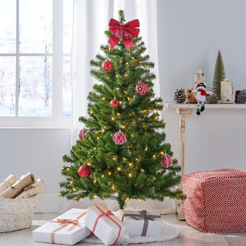 4.5' Hinged Tree With 200 Clear Lights-UL