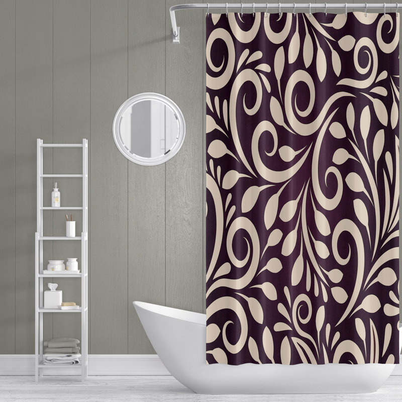 Rideau de douche simple damas, H 93 po x l 70 po