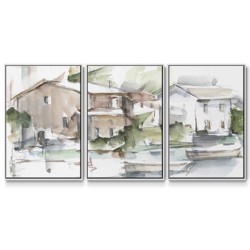 Serene Lakefront I 3 pièces, H 40 po x l 78 po x P 2 po, Blanc