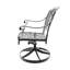 2 pièces Chaises de patio en aluminium coulé avec cadres et coussins noirs en couleurs aléatoires
