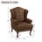 Duward Brown Linen Upholstered Wingback Accent Chair with Rolled Arm and Solid Wood Leg-1428201039