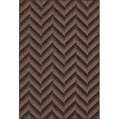 Tapis pour l'intérieur et l'extérieur brun à chevrons Haozhong