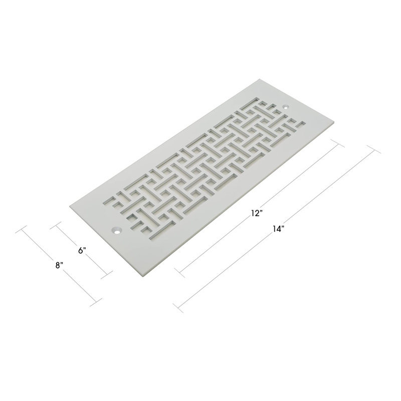 White Cast Aluminum Arts & Crafts Vent Cover 4 x 10