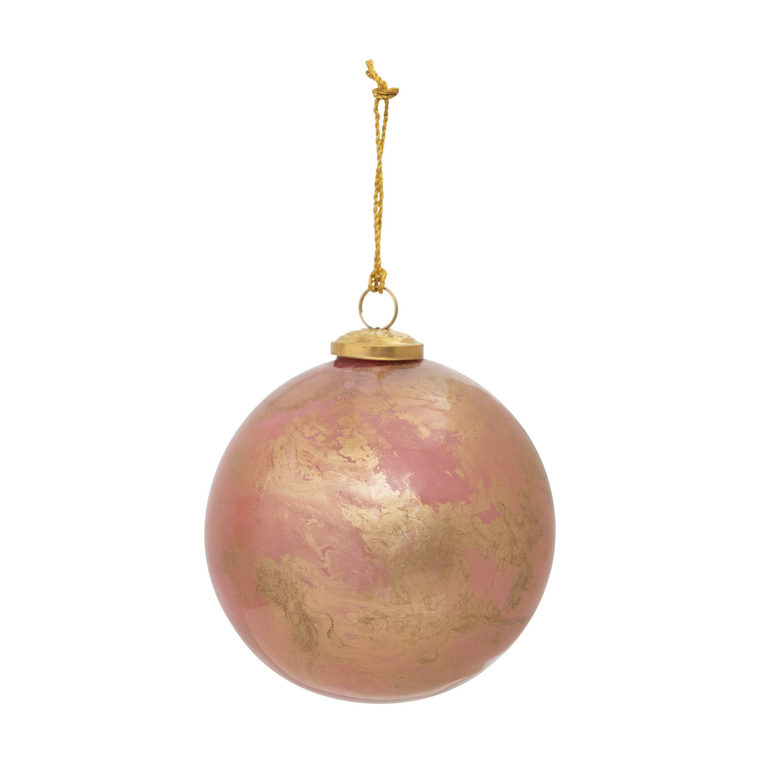 Abstract Glass Animals Ball Ornament, 6" H x 6" W x 6" D