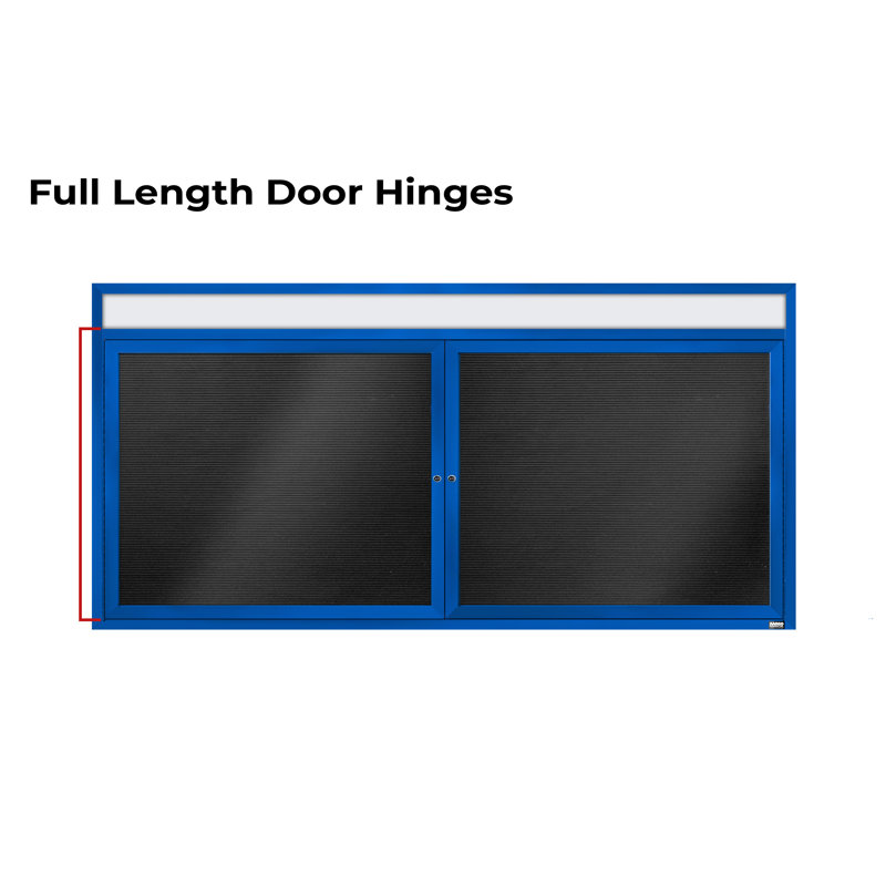 AARCO No Felt Metal Letter Board, Powder Coated Blue, Two, 36" H x 72" W