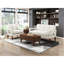 Salon 2 pièces de style moderne avec revêtement en chenille beige, ressorts ensachés et pieds en bois massif, coussins de dossier attachés revêtus de coussins de siège, de style et réversibles, pieds de structure-553375725