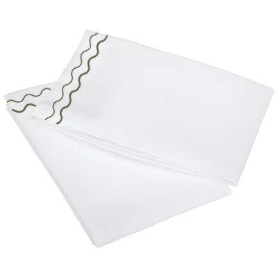 400TC Double Wavy Embroidered Cotton Pillowcases (Set Of 2)