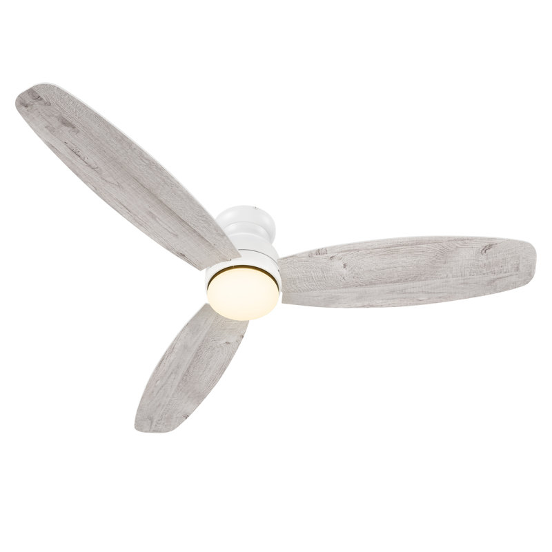 Ventilateur de plafond 60 po avec télécommande, ensemble d'éclairage inclus., Blanc / bois clair