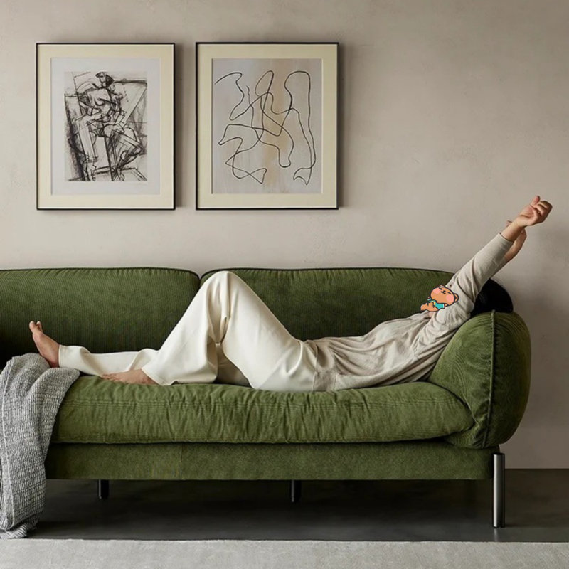 Luxe-Light Retro Green Sofa