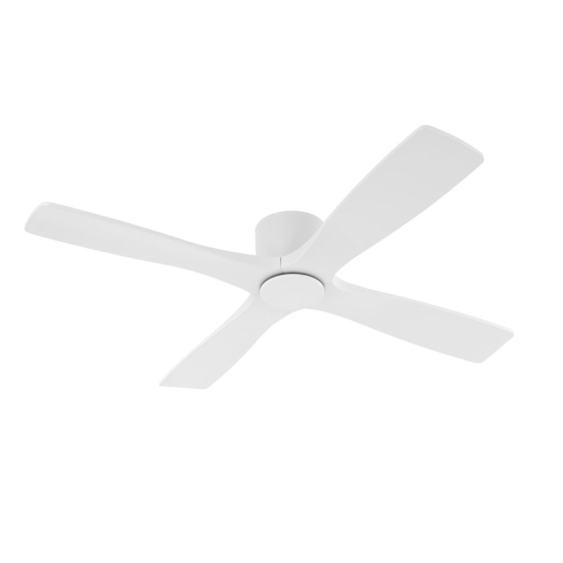 Ventilateur de plafond d'intérieur à 4 pales de 54 pouces avec télécommande Avagail, Blanc, L 48 po x H 7,9 po, Blanc