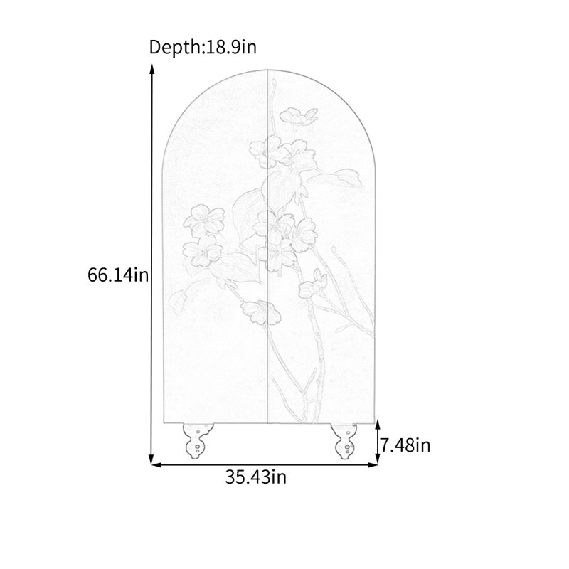 Armoire en noyer avec motif floral