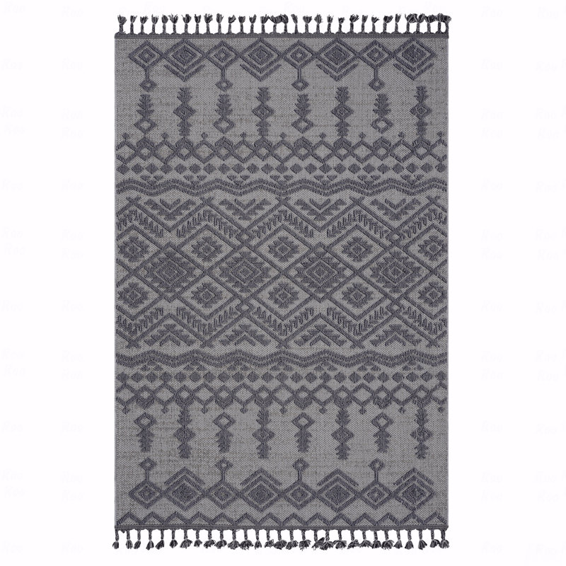 6' X 9' Traditional Indoor / Outdoor Area Rug, Rectangle 6'7" x 7'9"