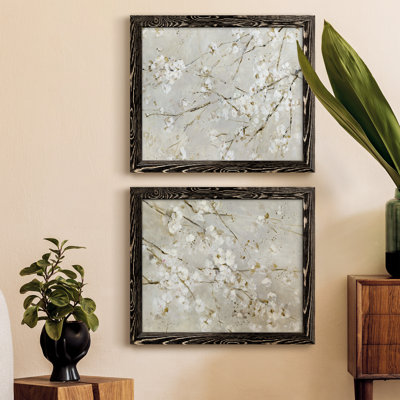 «Blossom Confetti», ensemble de 2 peintures sur toile encadrées