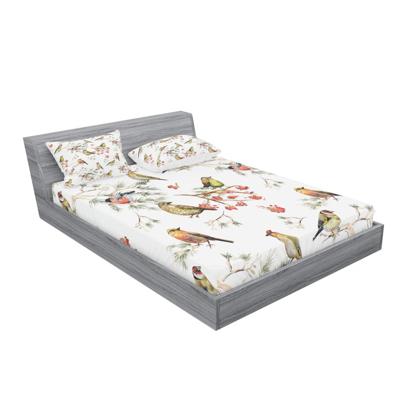 Microfiber Sheet Set, Queen Sheet Set with 2 Pillowcases, Floral