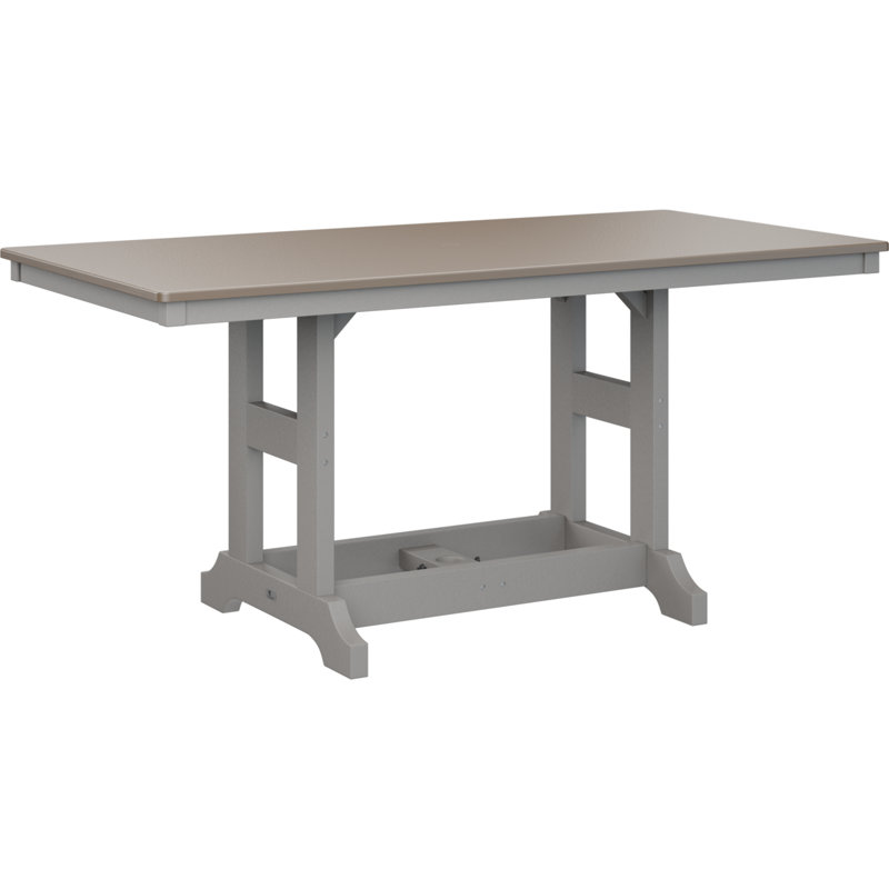 Berlin Gardens Garden Classic Rectangular Dining Table, Hammered Top Bronze, Light Gray, 30.87" H x 66" W x 33" D