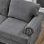 Moderne et confortable 59,5 po 2 places, canapé 100% rembourré, accoudoirs ronds avec rangement, structure en bois massif, coussin éponge haute densité à ressorts ensachés, housses de coussin amovibles de style classique