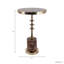 Table d'appoint ronde en métal à colonnes superposées, de style moderne, pour salon - Table d'appoint contemporaine au profil étroit, idéale à côté du canapé - 58 cm, bronze et brun