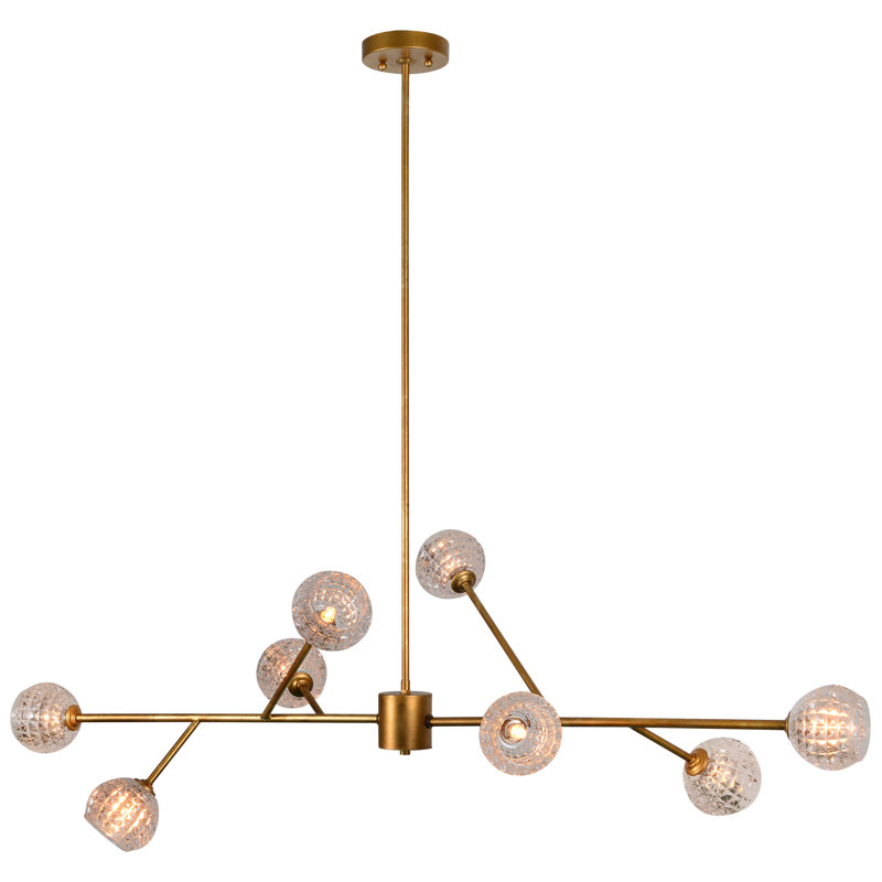 Lustre linéaire spoutnik moderne 8 lumières Nila
