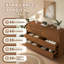 Commode 6 tiroirs pour chambre à coucher 55 po - Commode en bois incurvée anti-collision pour commode 55 po