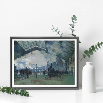 Reproduction classique de la station Saint-Lazare de Monet - ajoute une ambiance artistique dynamique à votre espace