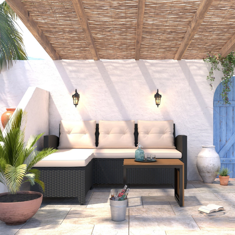 Jahmar 3-piece Patio Conversation Sectional Seating Group with Cushions