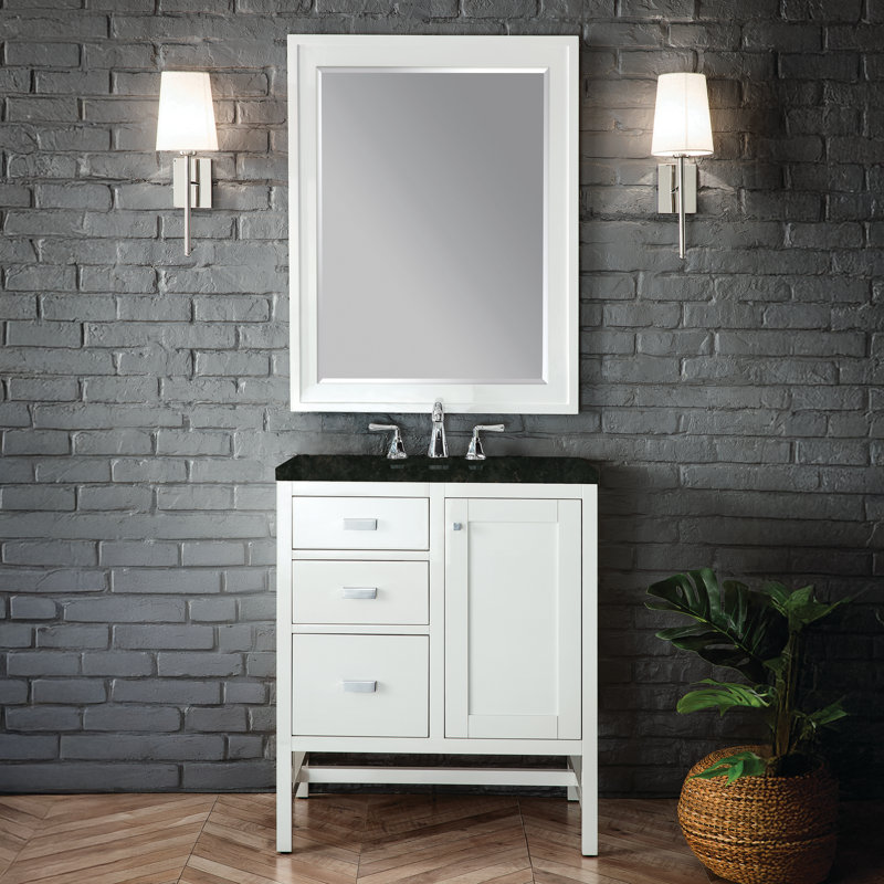 Addison Single Vanity, Glossy White, 30", Phantome Eclos