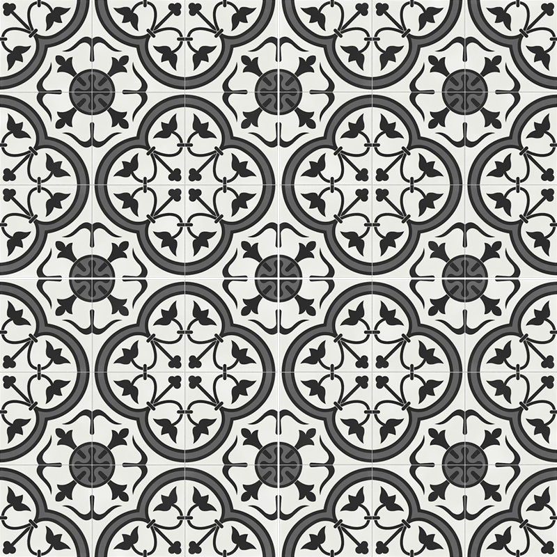 Carreau en porcelaine de style espagnol / marocain 24 po x 24 po Vienna Gloriette Vienna