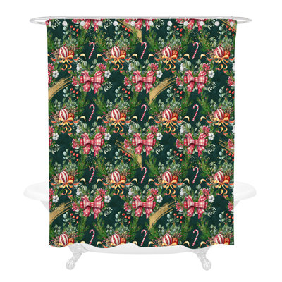 Rideau de douche simple à motif floral waroona