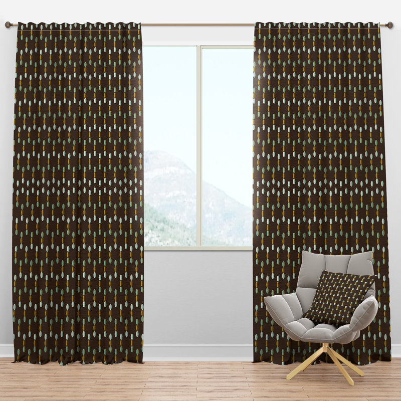 Panneau de rideau simple semi-diaphane avec passe-tringle Mid-Century, l 52 po x L 120 po