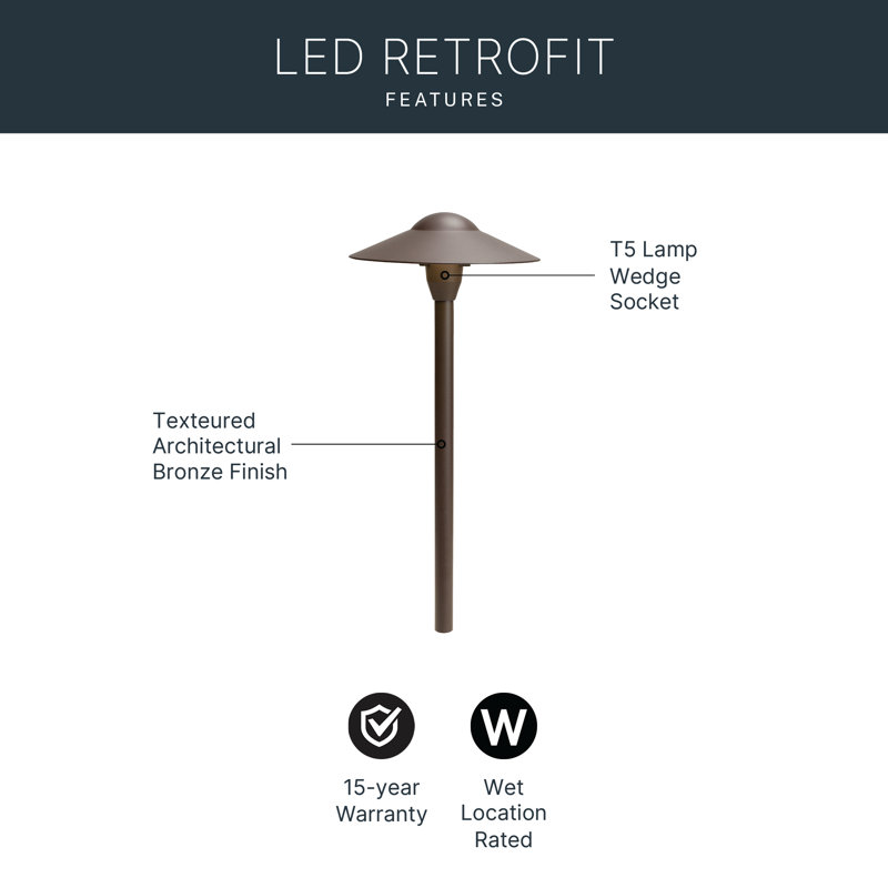 Path & Spread 1-Lt 12V, Textured Architectural Bronze