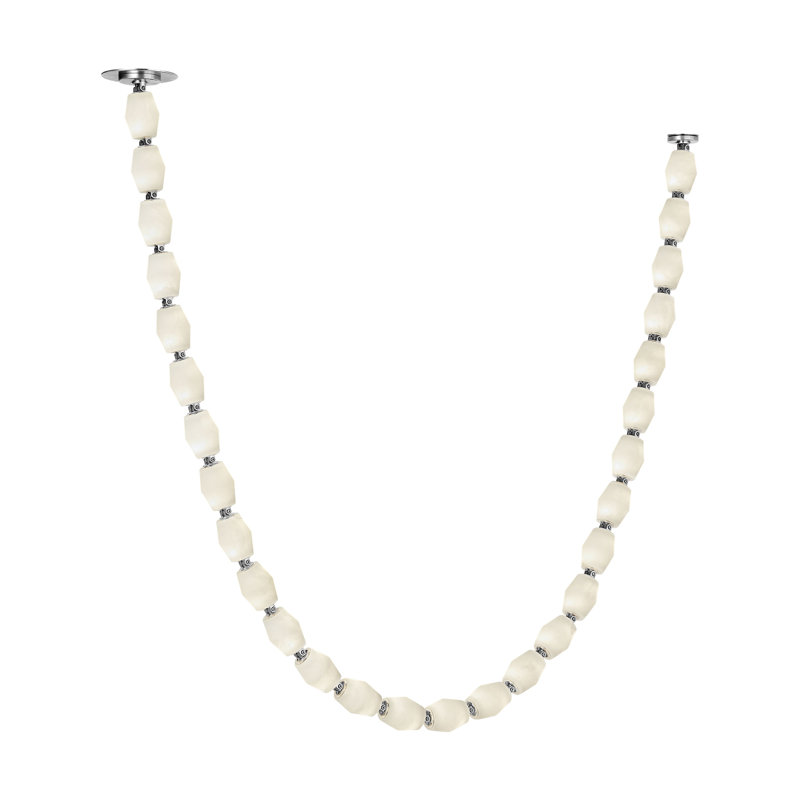 Sean Lavin Collier 240 Chandelier in Bronze with Alabaster shade, 92.7" H x 2" W x 2" D, Polished Nickel, 2700K