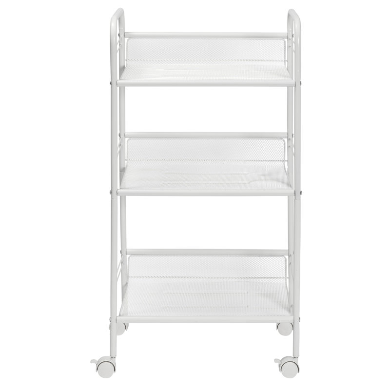 Anouschka 34.57'' H x 18.23'' W Utility Cart with Wheels, 34.6" H x 18" W x 13" D