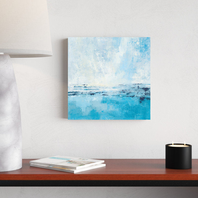 Vue côtière I Aqua, H 12 po x l 12 po, Non, Toile tendue