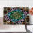 Ambesonne Geometric Tempered Glass Cutting Board Color Squares Frames Multicolor