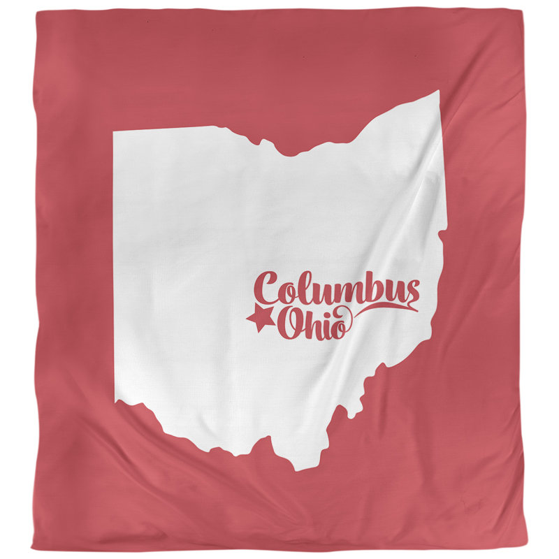 Housse de couette simple ohio columbus, Rouge, Microfibre