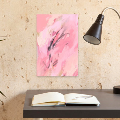 Impression d'art mural abstraite rose, onirique et expressionniste